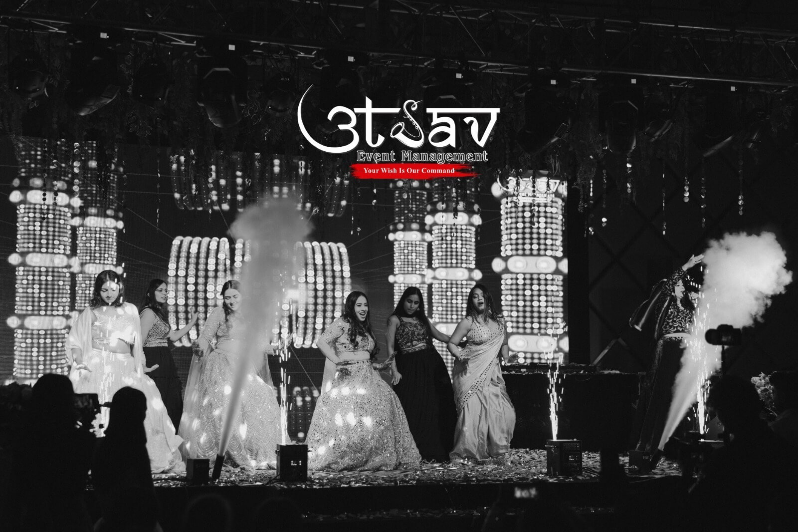 Wedding sangeet night stage performance by Utsav Event Management. 